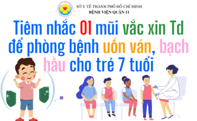 (HCDC) - Tiêm nhắc 01 mũi vắc xin Td để phòng bệnh uốn ván, bạch hầu cho trẻ 7 tuổi